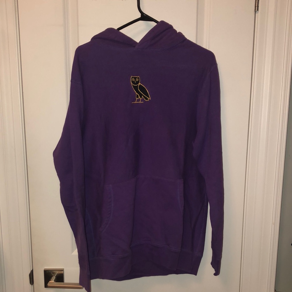 OVO Hoodie Purple with Gold Octobers Very Own Owl Logo - Size Large